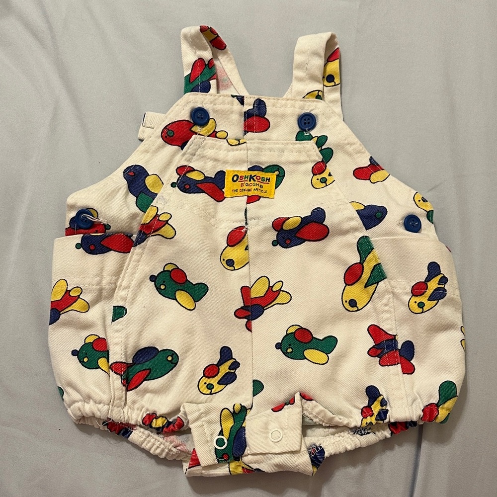 OshKosh Vintage Airplane Bubble Overalls